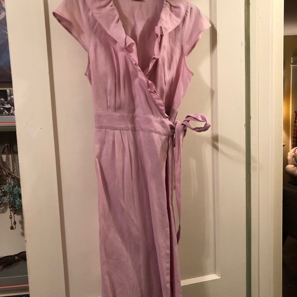 J.CREW Tie Waist Linen Wrap Dress